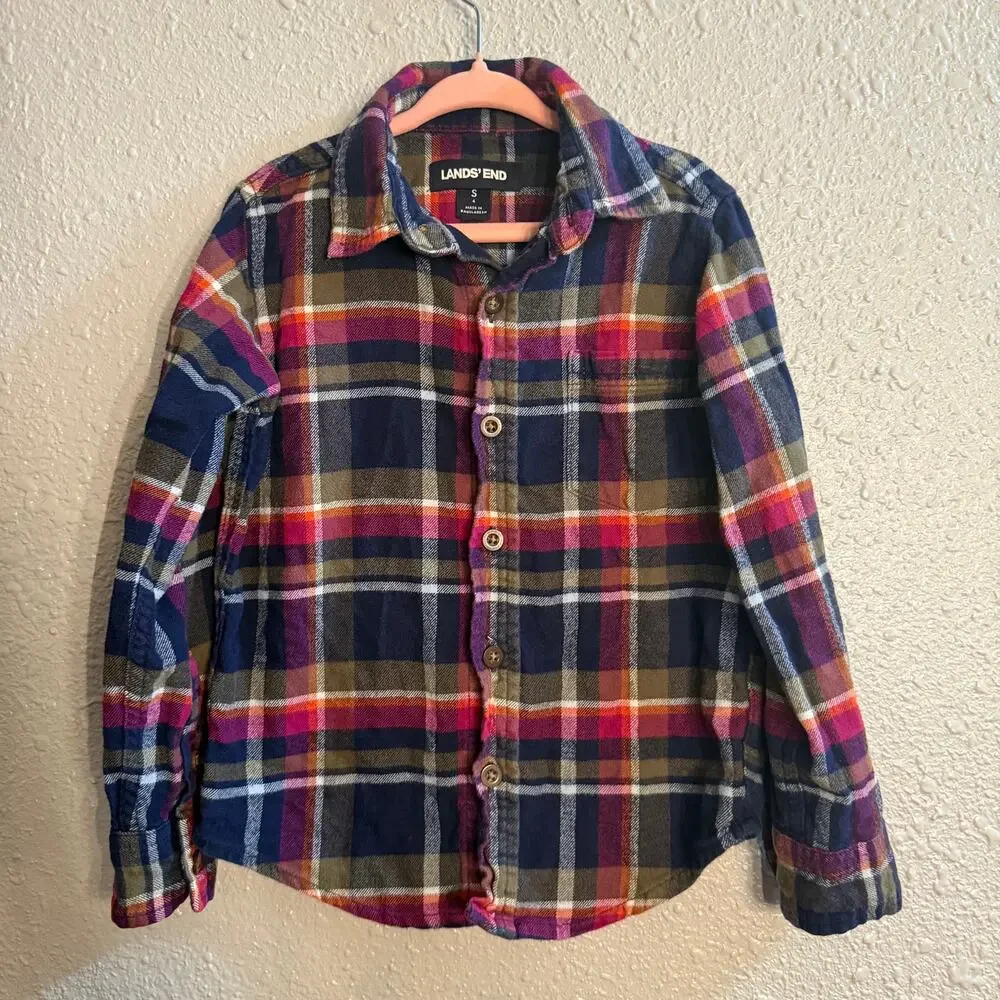Kids Lands End Colorful Flannel Size Small Size 4